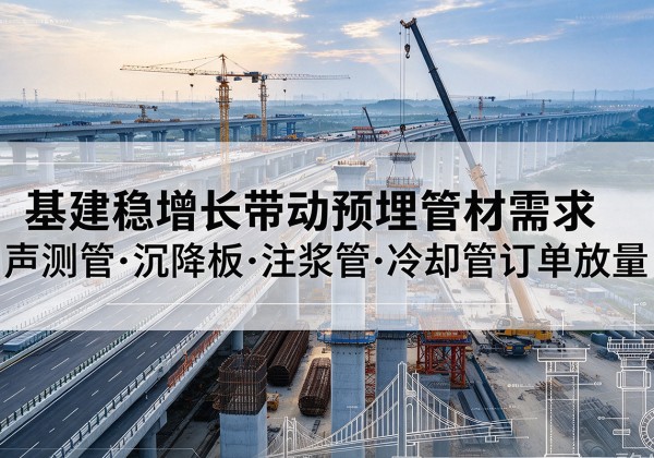 繁昌基建稳增长带动预埋监测管材需求，声测管、沉降板、注浆管订单持续放量